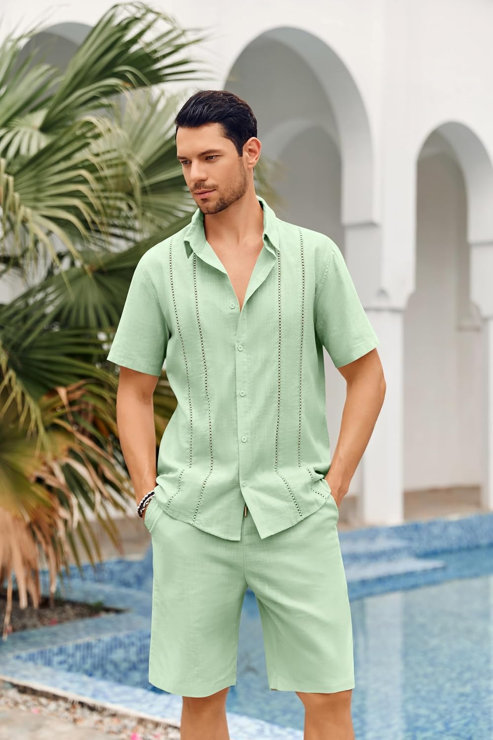 Ensemble Positano — Chemise Boutonnée & Short en Lin
