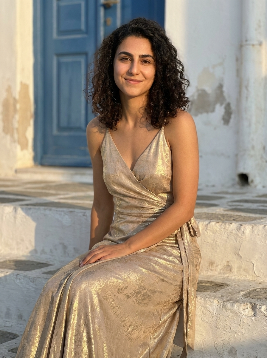 Robe Sifnos — Dorée Croisée Métallique