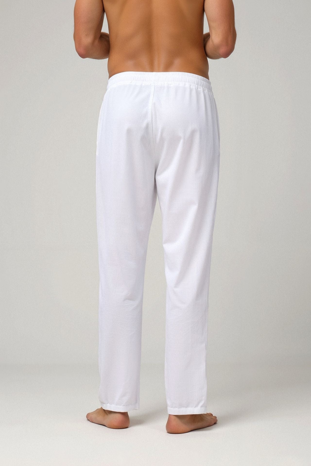 NOBA Cotton-Linen Blend Trousers with Drawstring Waist