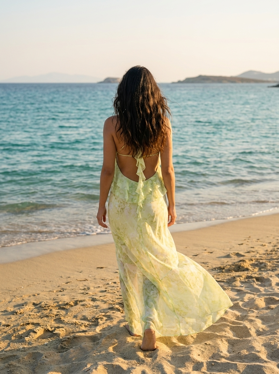 Robe Serifos — Citron Florale Mousseline