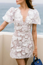 Josette - Floral Mini Dress with Puff Sleeves