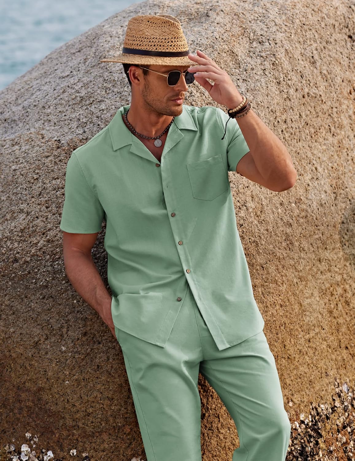 Ensemble Portofino — Chemise & Pantalon d'Été