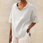Kate — Women's Linen V-Neck Shirt