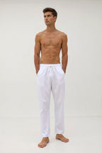 NOBA Cotton-Linen Blend Trousers with Drawstring Waist