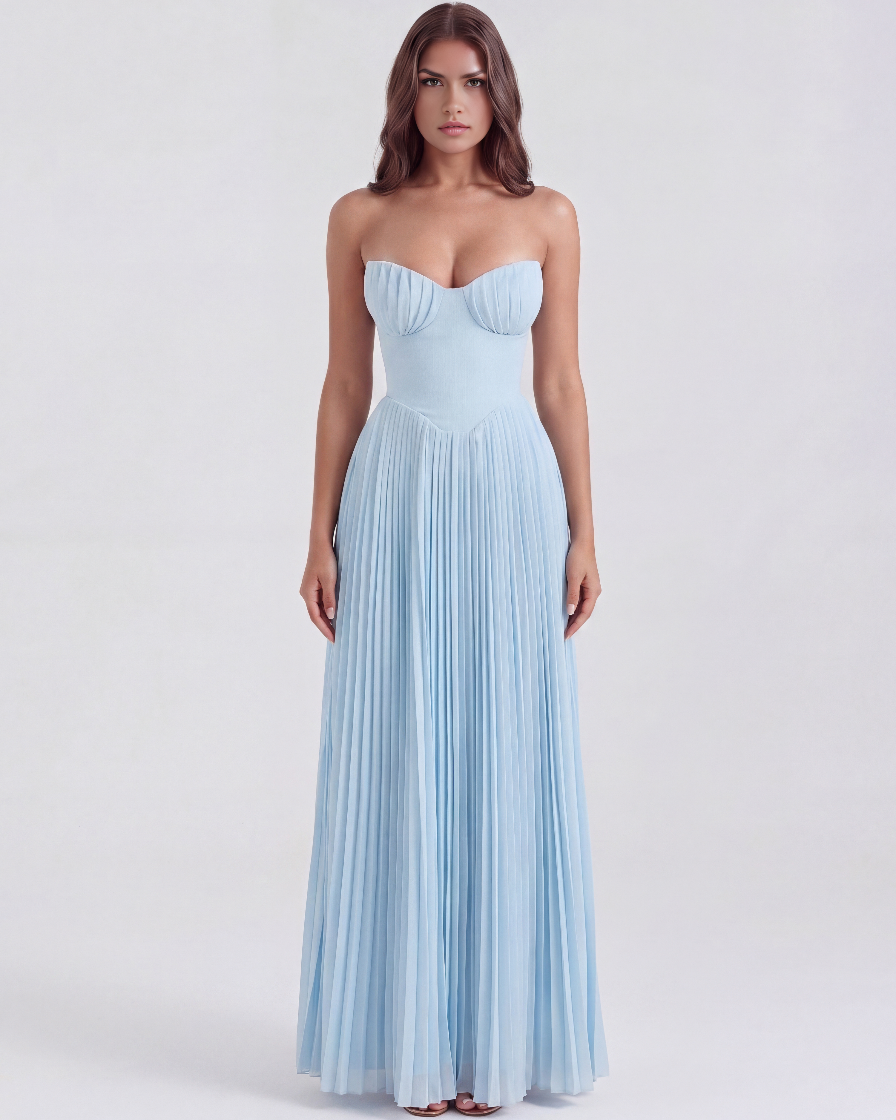 Siena — Light Blue Georgette Maxi Dress