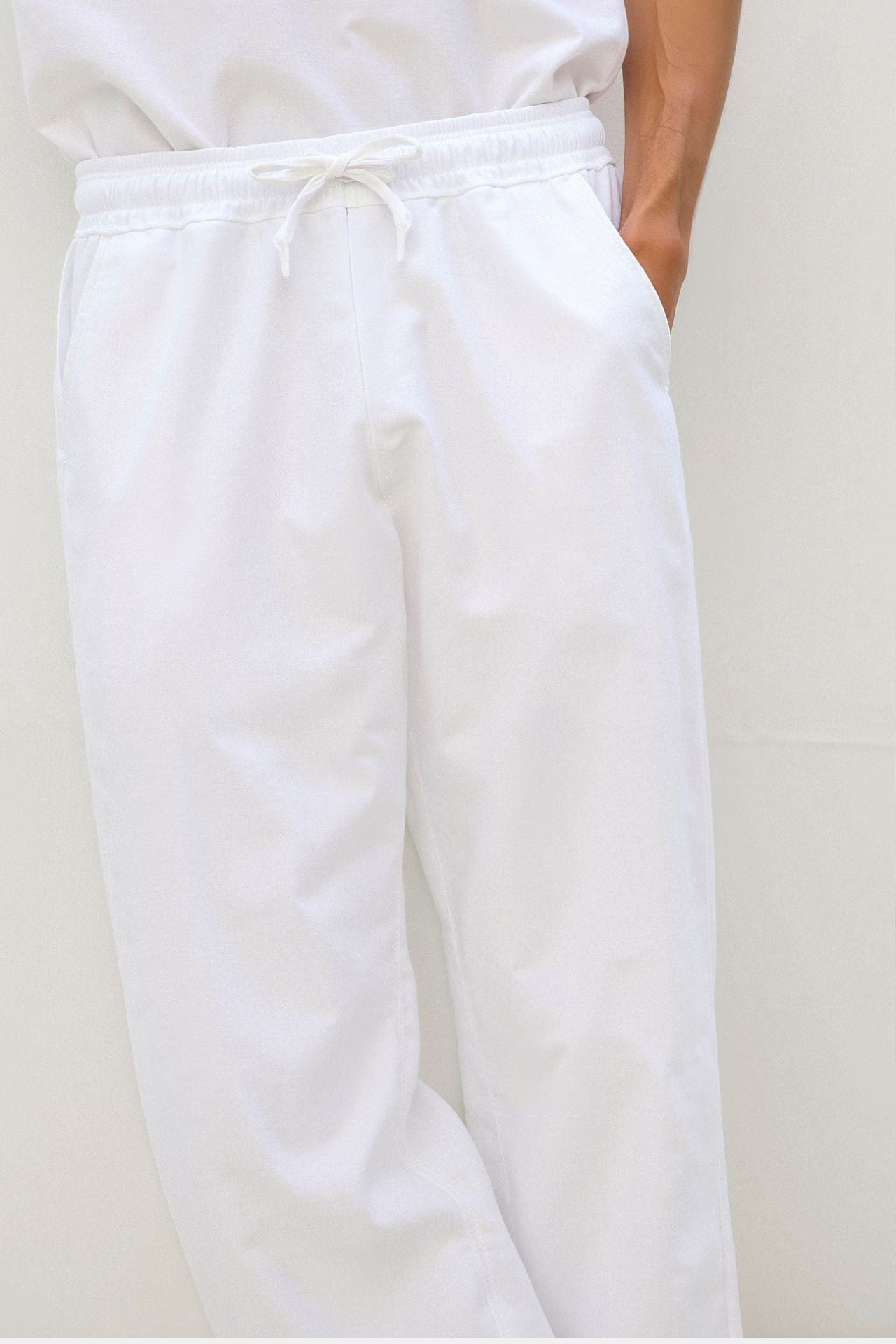 NOBA Cotton-Linen Blend Trousers with Drawstring Waist