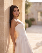 Francesca — Sweetheart Midi Dress in White