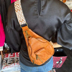 Mackenzie - Vintage Crossbody Bag with Geometric Strap