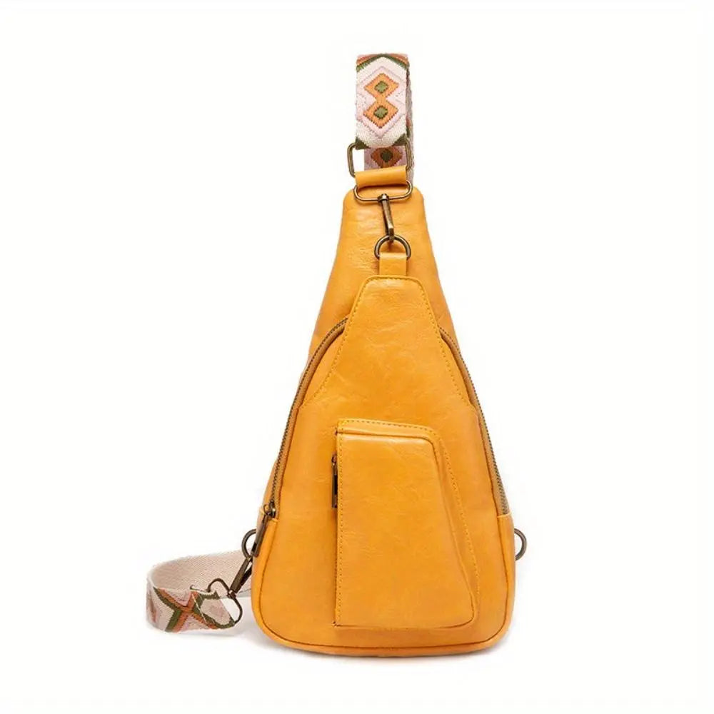 Mackenzie - Vintage Crossbody Bag with Geometric Strap