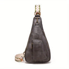 Mackenzie - Vintage Crossbody Bag with Geometric Strap