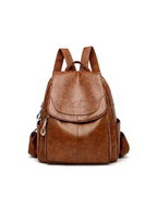 Isla - Anti-Theft PU-Leather Backpack with RFID Protection and Stylish Design