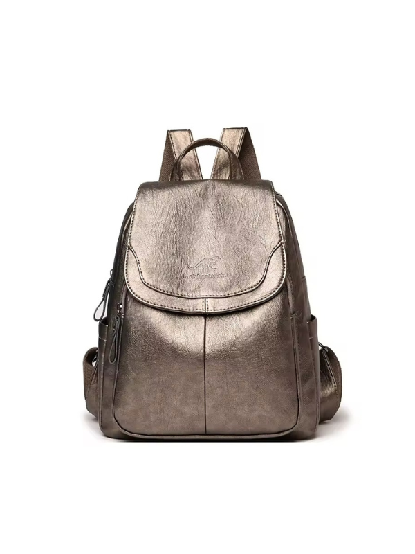 Isla - Anti-Theft PU-Leather Backpack with RFID Protection and Stylish Design