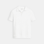 Vertical Striped Button Polo