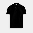 Vertical Striped Button Polo