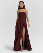 Serena — Burgundy Maxi Dress
