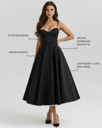 Selene — Black Midi Dress