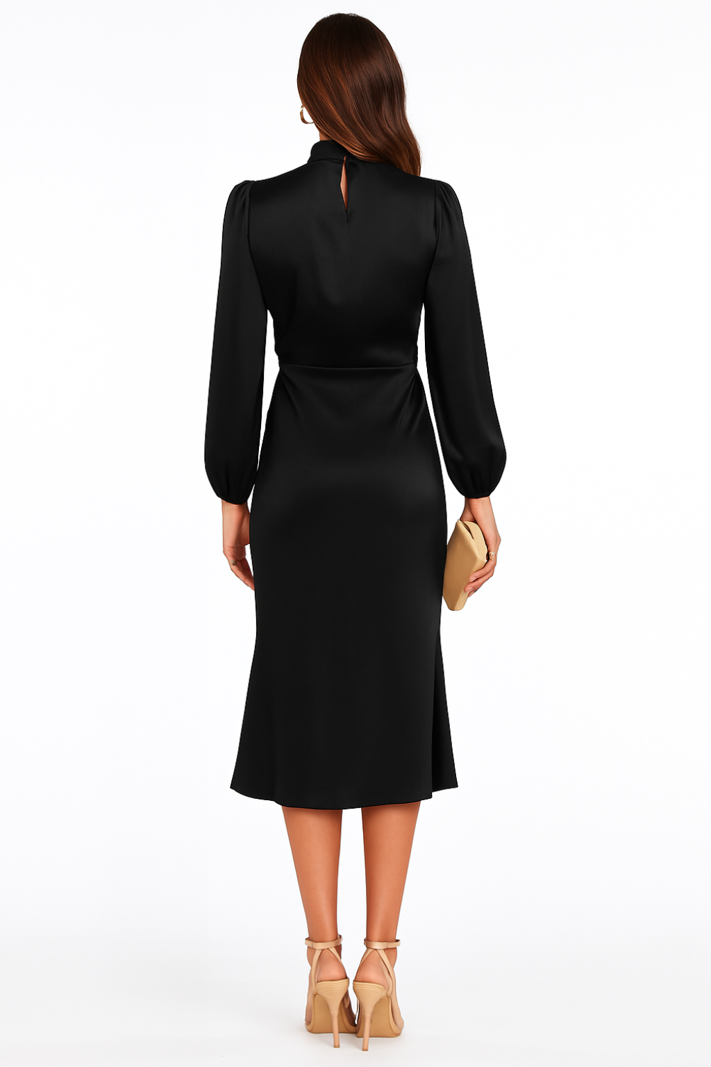 Hazel - Long-Sleeve Satin Dress