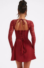 Eliana — Elegant Lace Mini Dress with Flared Sleeves