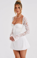 Eliana — Elegant Lace Mini Dress with Flared Sleeves