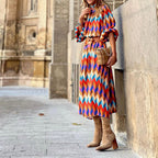 Chesca - Midi Dress with Colourful Print