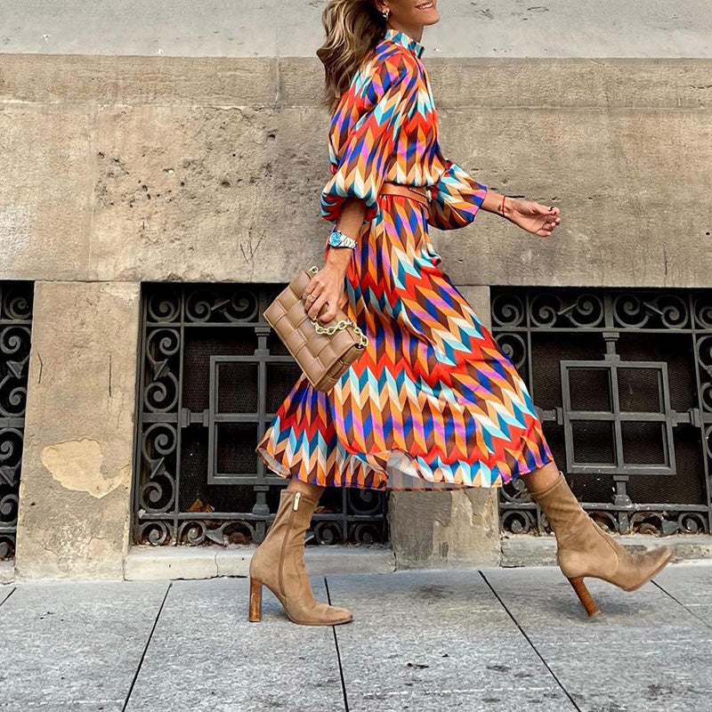 Chesca - Midi Dress with Colourful Print