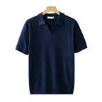 Open Collar Ribbed Polo