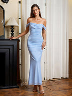 Off-Shoulder Bodycon Dress with Back Zip