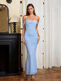 Off-Shoulder Bodycon Dress with Back Zip