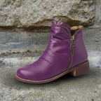 Riley — Leather Zip-Up Ankle Boots