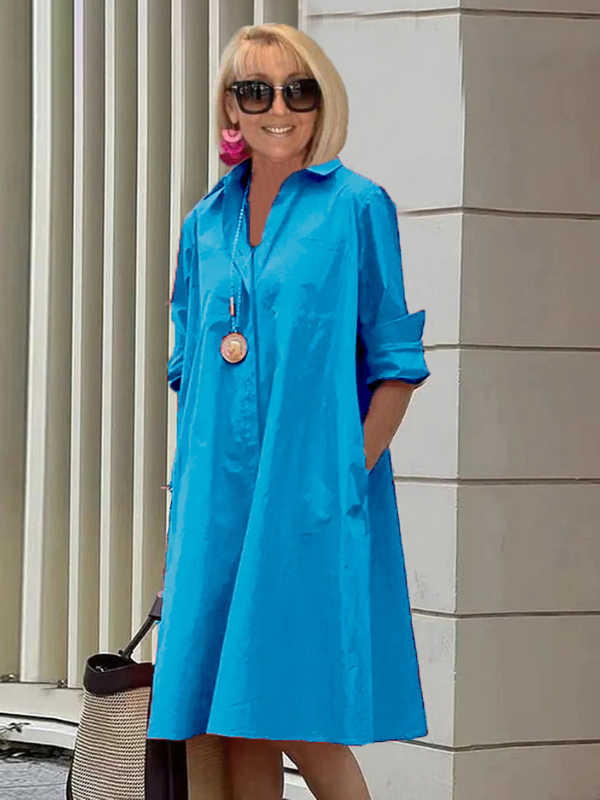 Clio - Loose Shirt Dress for Everyday Versatile Looks