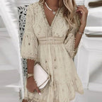 Elsie - Elegant Lace Mini Dress for a Refined Look