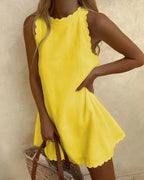 Ella - Radiant Mini Dress with Wavy Hem (Plus Size Available)