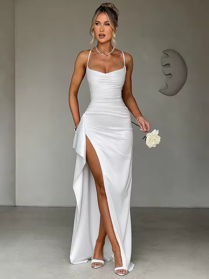 Francheska - Elegant Satin Maxi Dress