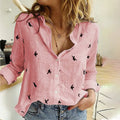 Scarlett — Bird-Print Button-Up Blouse