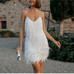 Aria - Sequin and Feather Mini Dress