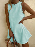 Ella - Radiant Mini Dress with Wavy Hem (Plus Size Available)