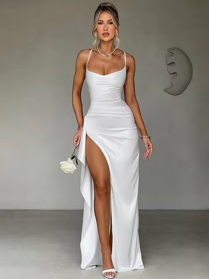 Francheska - Elegant Satin Maxi Dress