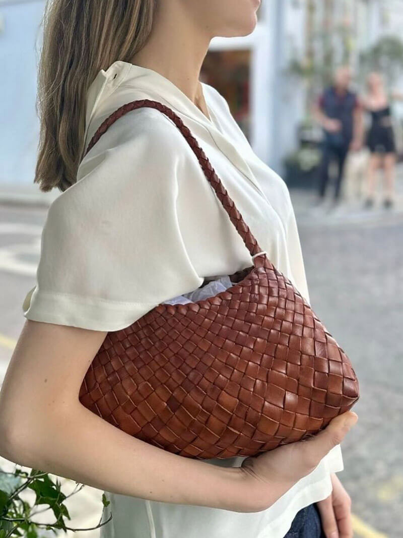 Aira - Braided Faux-Leather Bag