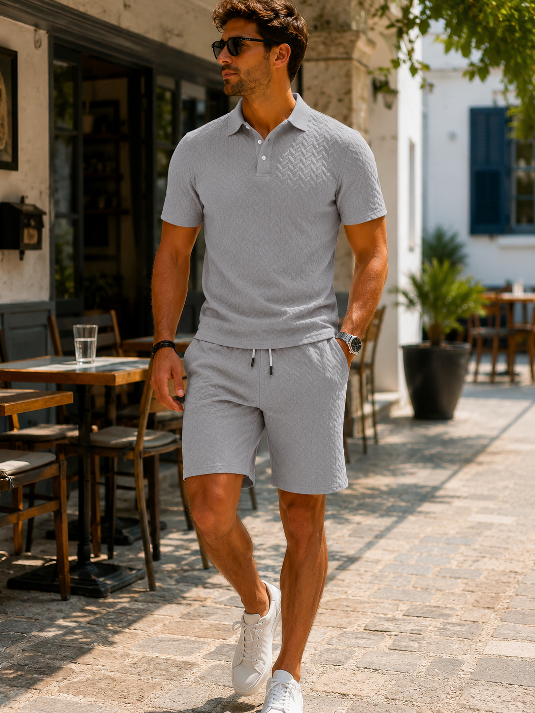 Élias™ | Elegant Polo & Shorts Set