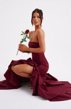 Kiara - Strapless Cascade Maxi Dress