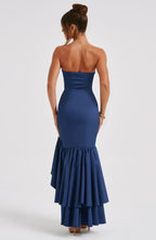 Kiara - Strapless Cascade Maxi Dress