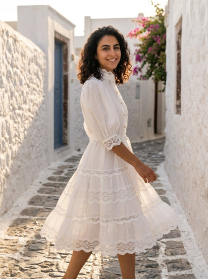 Robe Ithaki — Blanche Broderie Anglaise
