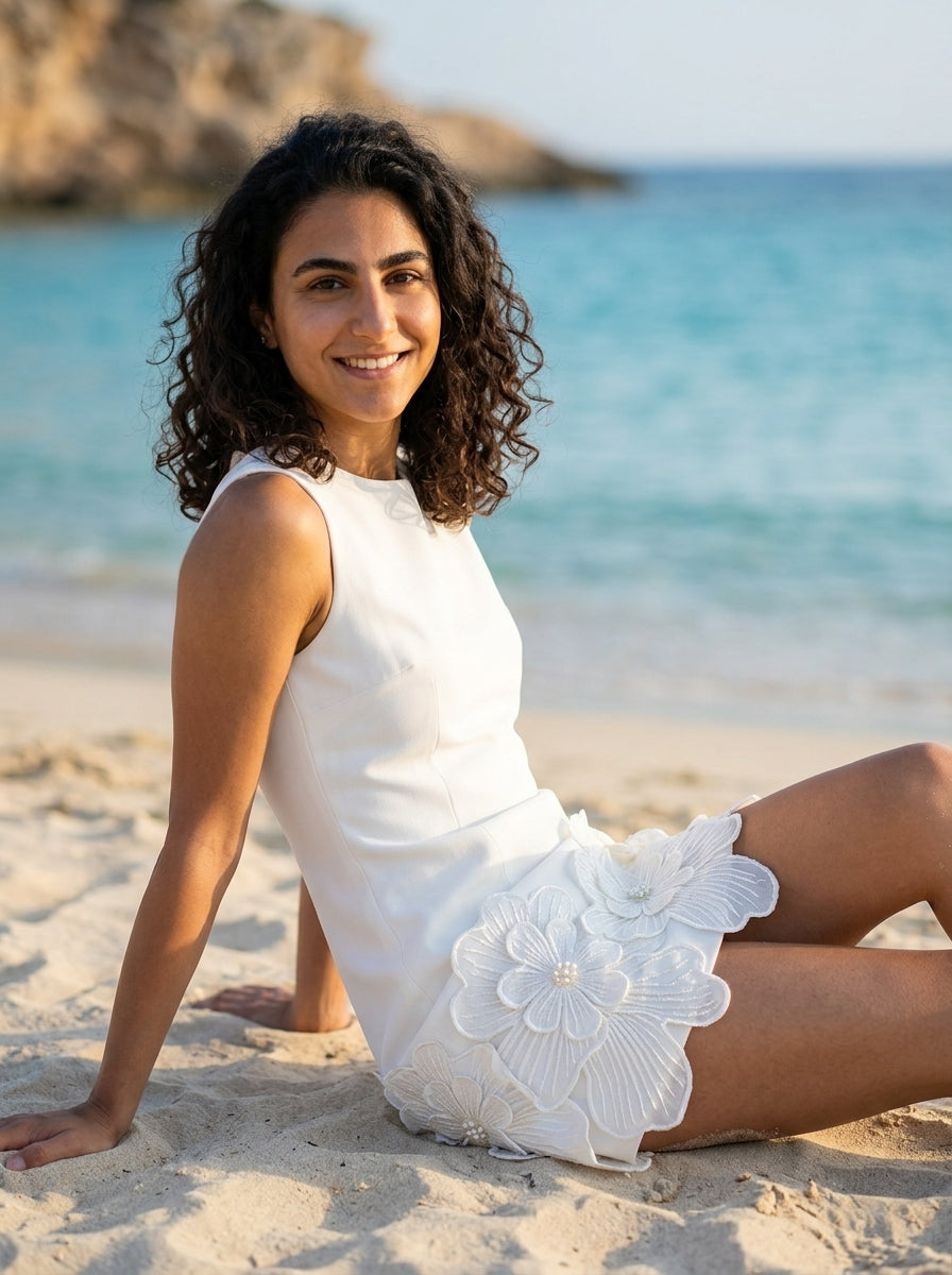 Robe Koufonisi — Mini Appliqué Floral