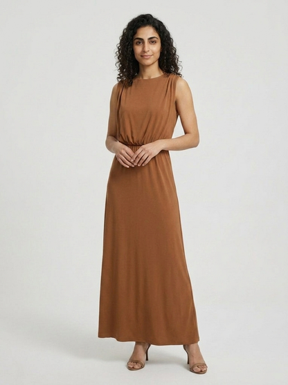 Robe Skyros — Terre Cuite Jersey Sans Manches