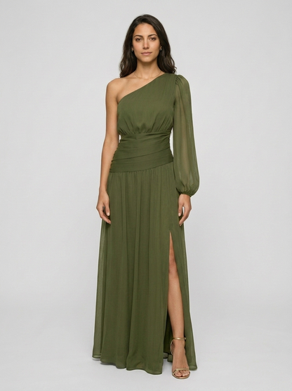 Robe Kea — Kaki Une Épaule Longue Manche