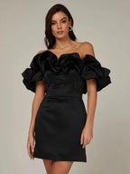 Helena — Bardot Ruffle Mini Dress