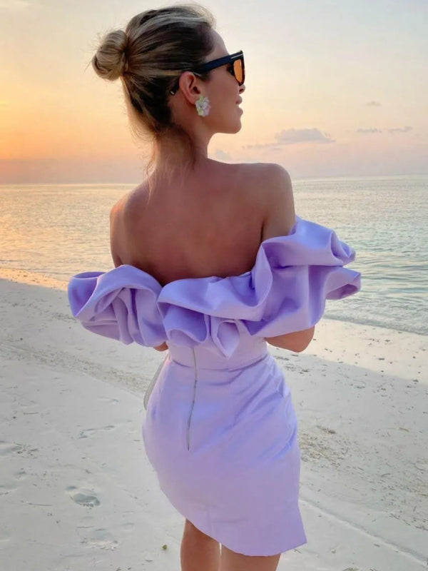 Helena — Bardot Ruffle Mini Dress
