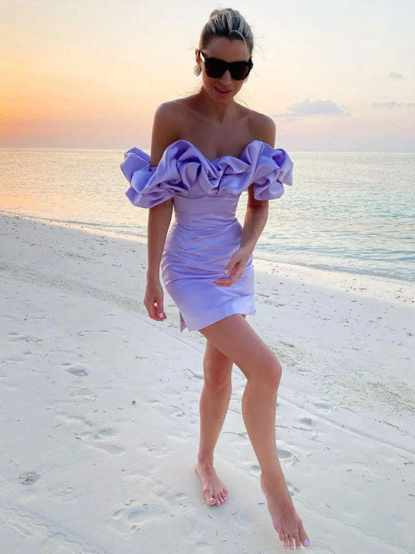 Helena — Bardot Ruffle Mini Dress