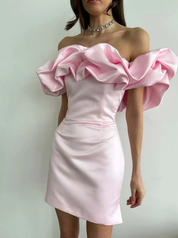 Helena — Bardot Ruffle Mini Dress