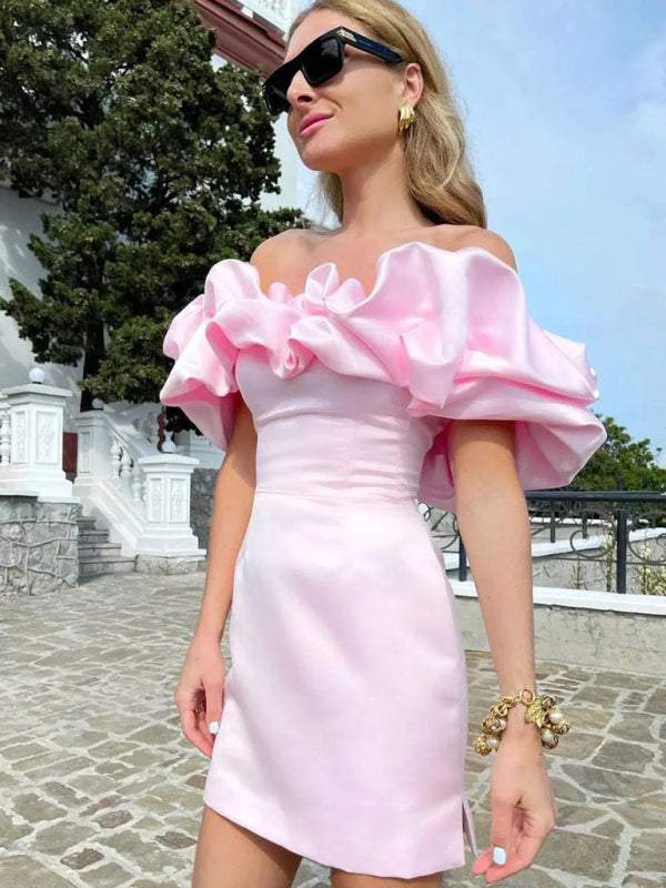 Helena — Bardot Ruffle Mini Dress